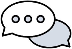 Das Gespräch mit einem Webdesigner wird durch Sprechblasen dargestellt.